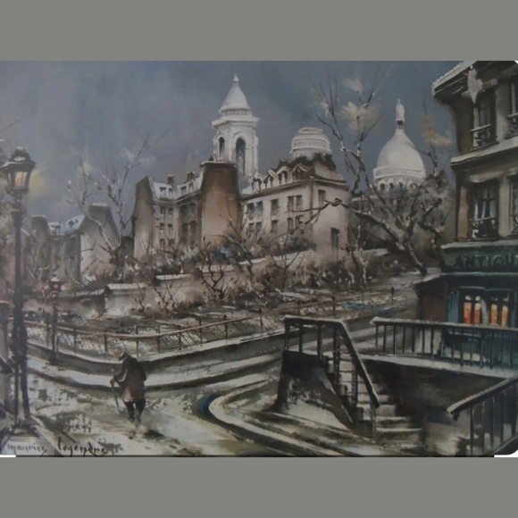 Vintage Framed Print Paris Le Sacré Coeur Et Les Vignes by Maurice Legendre - Picture 11 of 11